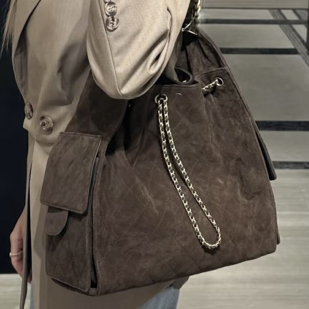 Glossy Lambskin And Gold Metallic Bag