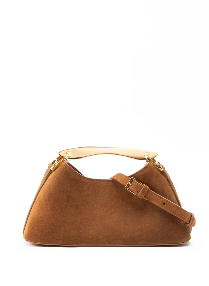 Mini Boomerang Suede Cognac Bags