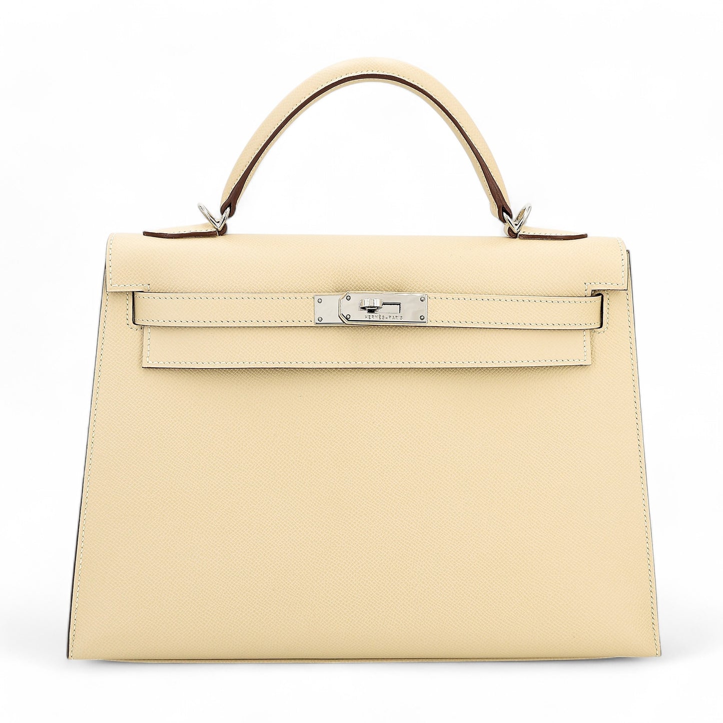 Cowhide Handbag With Silver Buckle