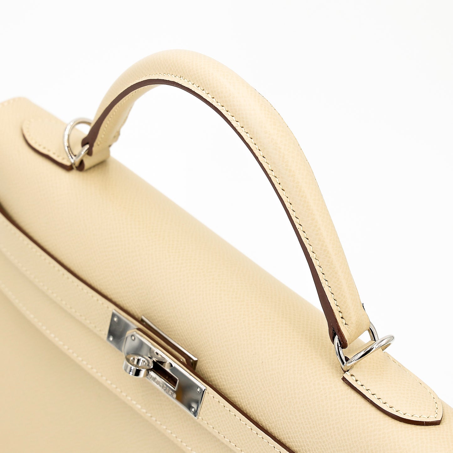 Cowhide Handbag With Silver Buckle