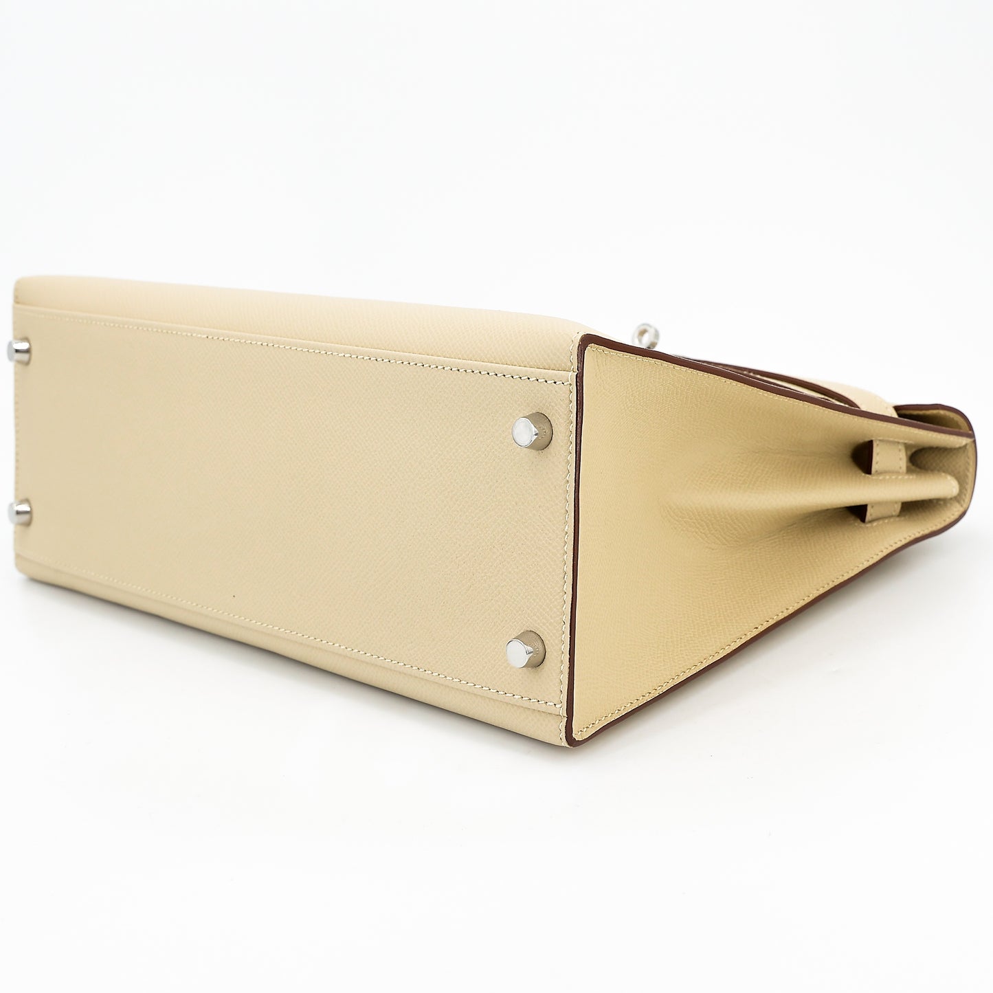 Cowhide Handbag With Silver Buckle