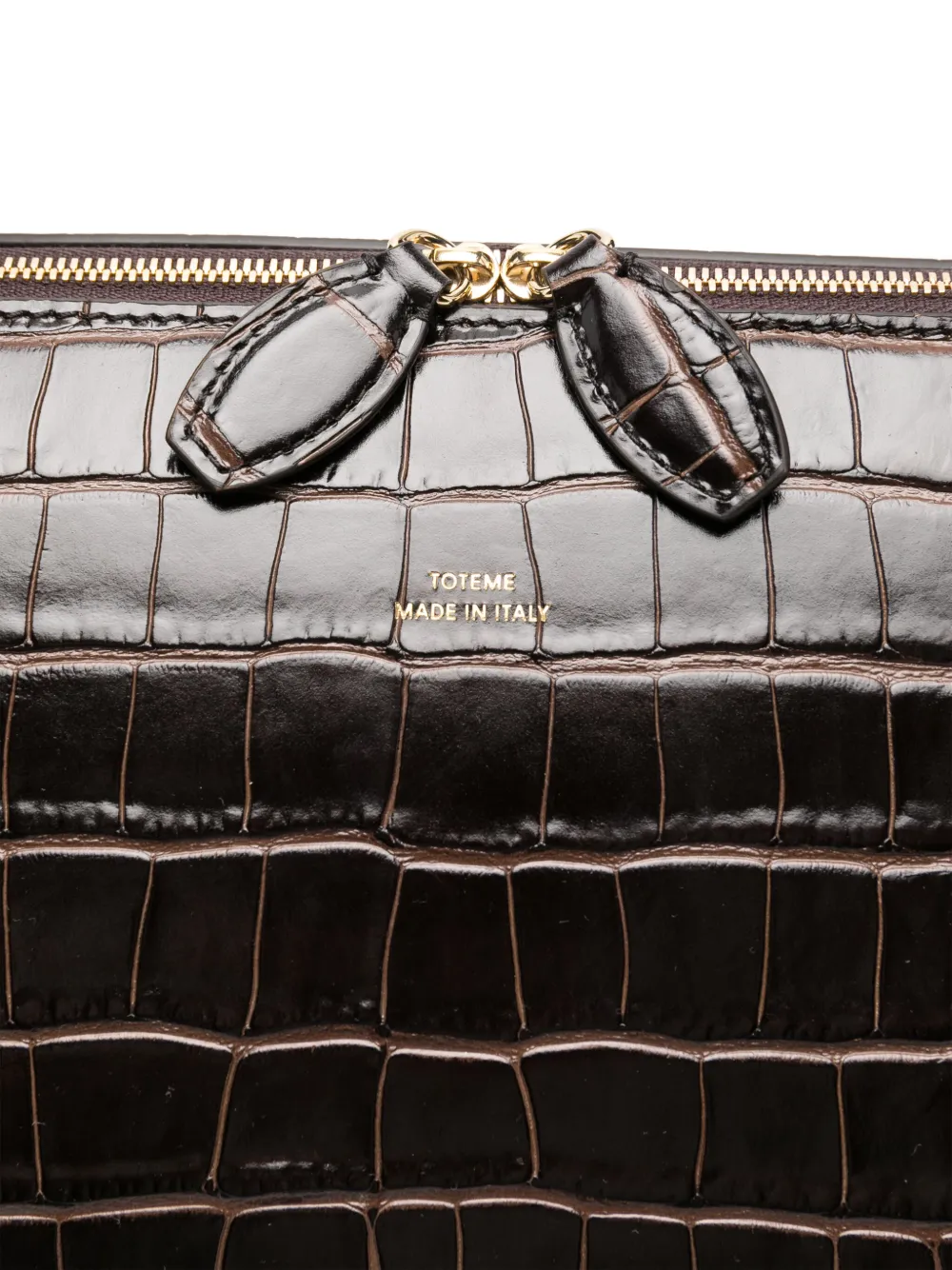 Crocodile-embossed Tote Bag