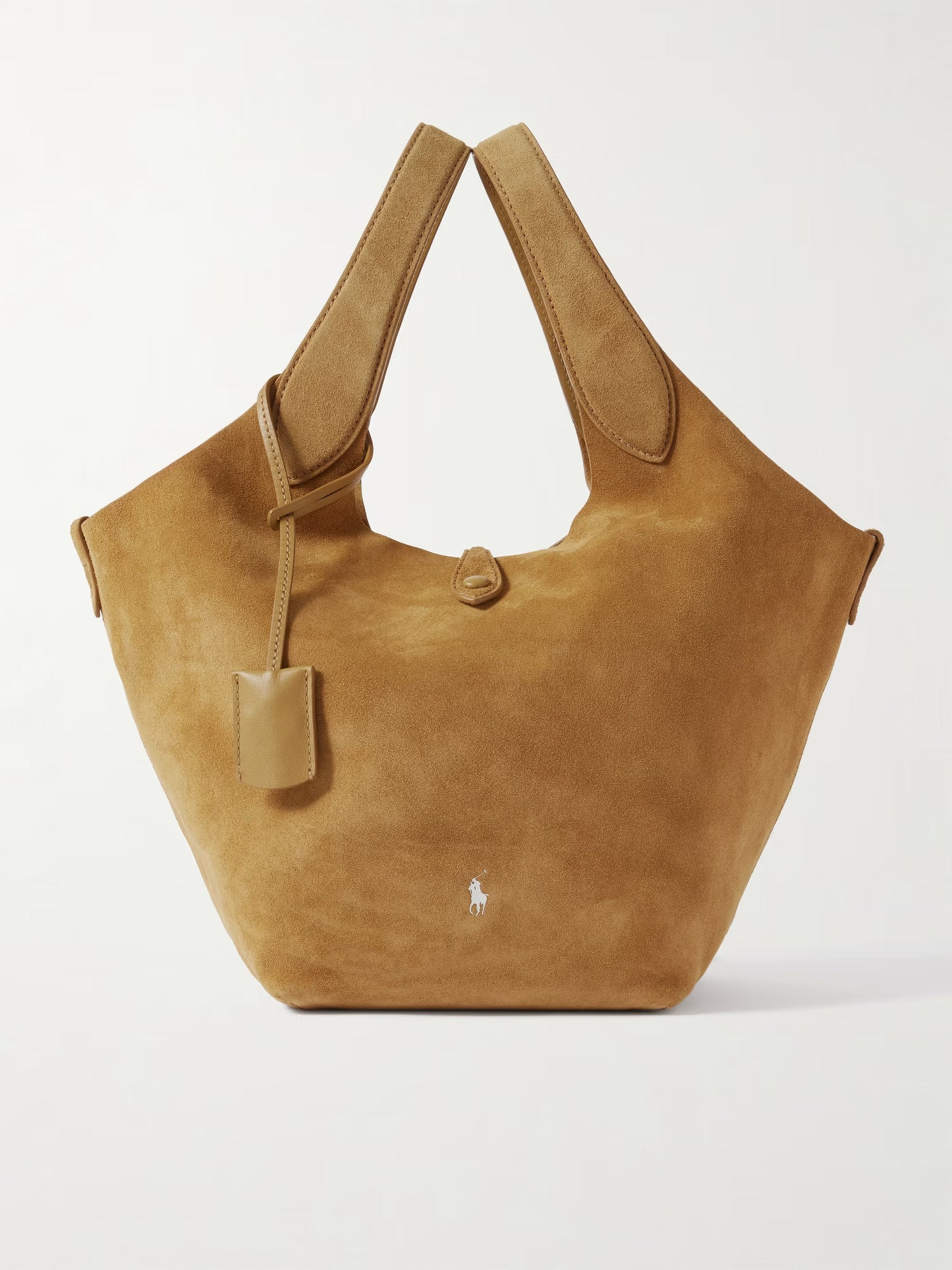 Polo Play Leather-trimmed Suede Tote