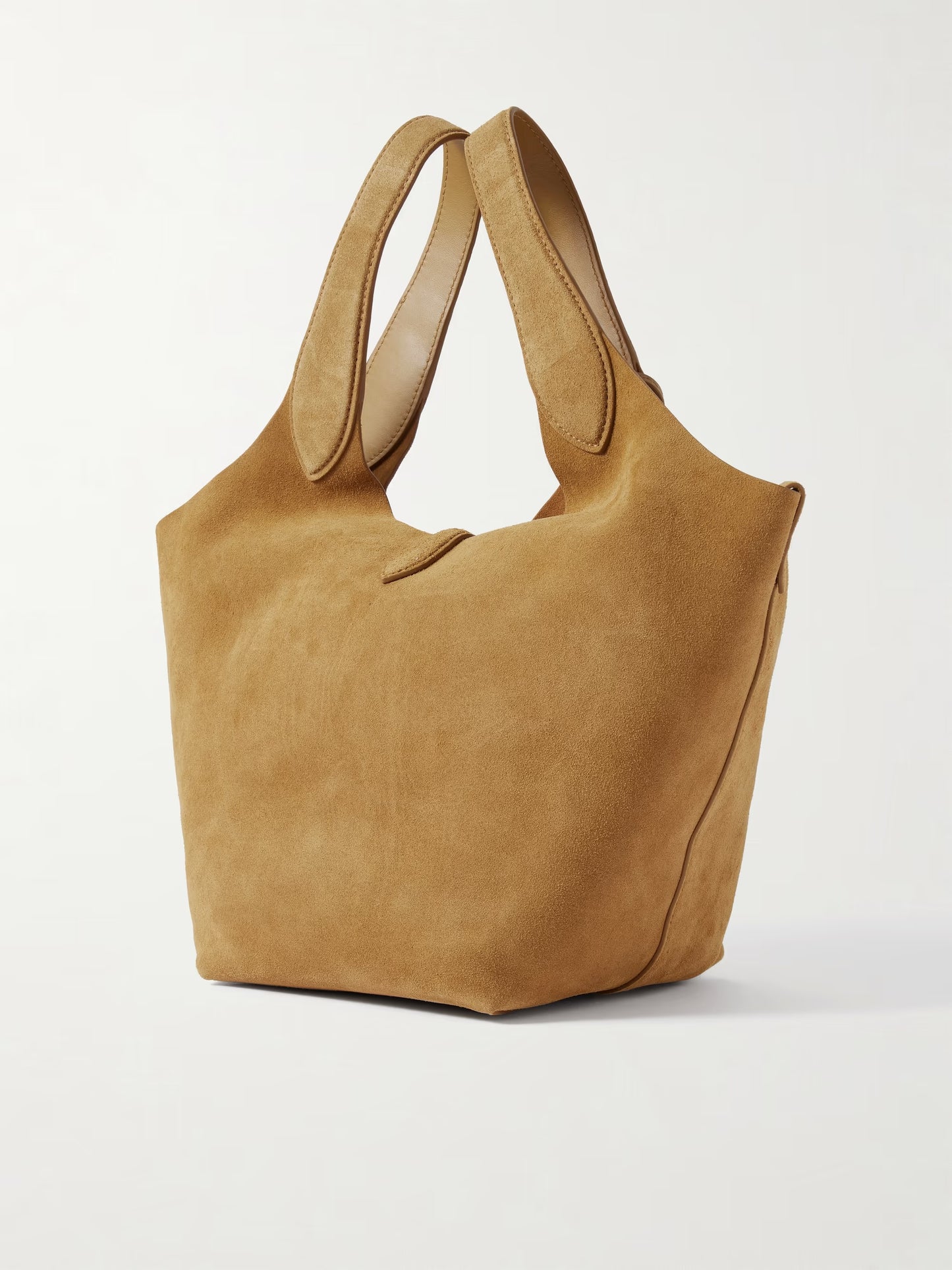 Polo Play Leather-trimmed Suede Tote