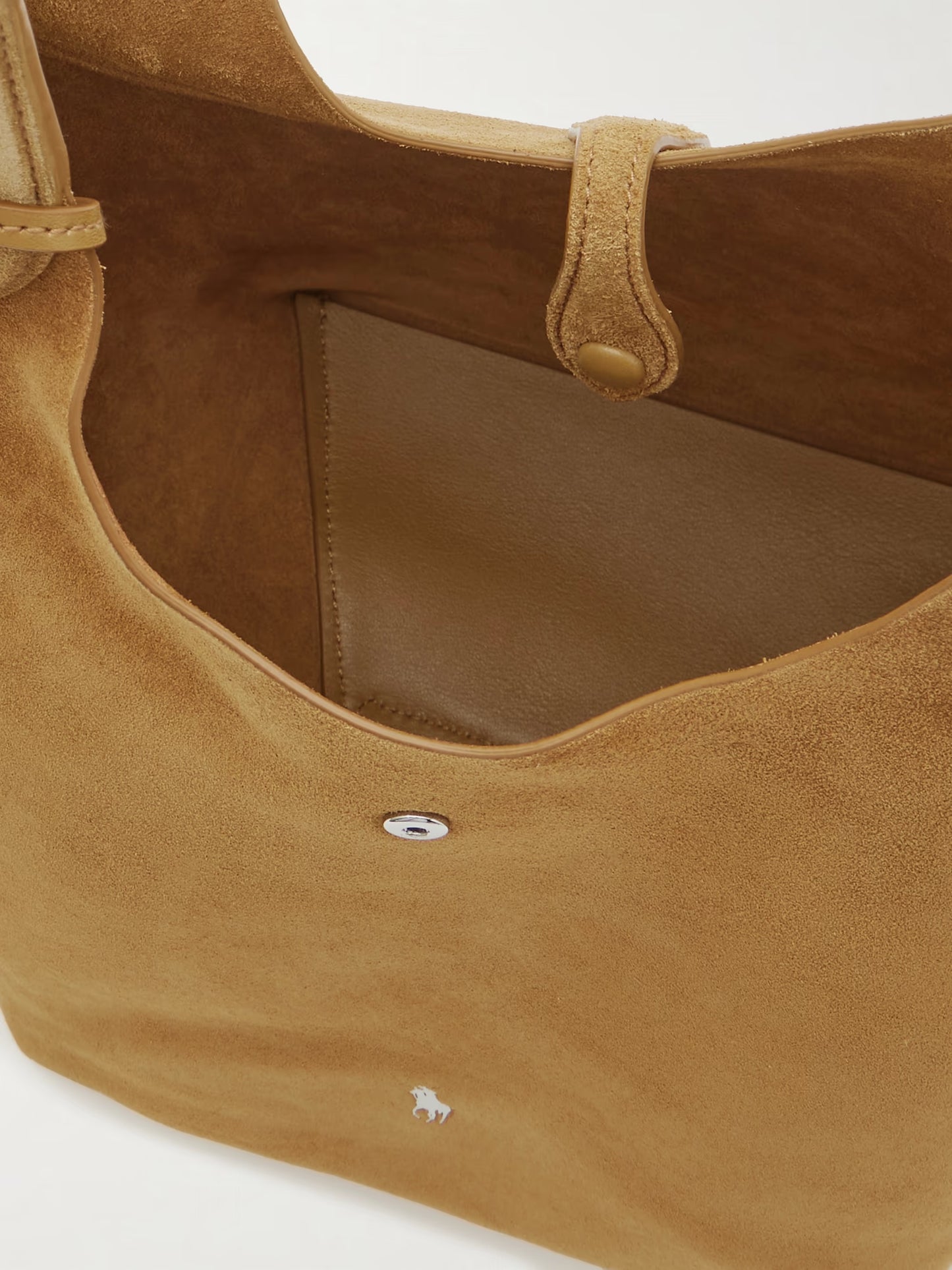 Polo Play Leather-trimmed Suede Tote