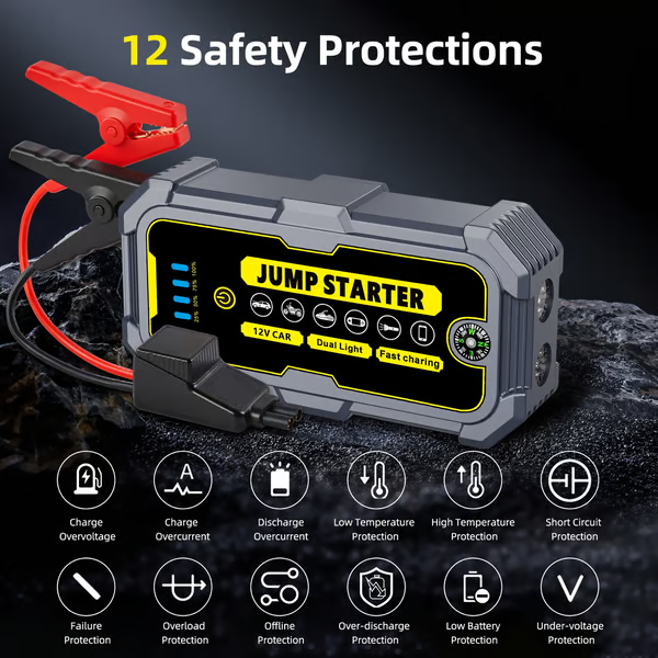 KAIPAR 4000A Car Jump Starter⚡| 37000mWH Power Bank With LED Light & Fast Charge