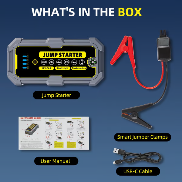 KAIPAR 4000A Car Jump Starter⚡| 37000mWH Power Bank With LED Light & Fast Charge