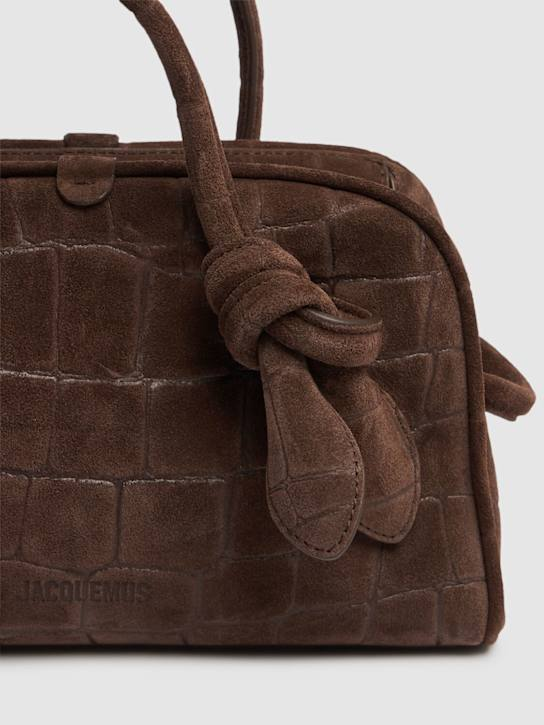 Le Petit Turismo Croc Embossed Suede Bag