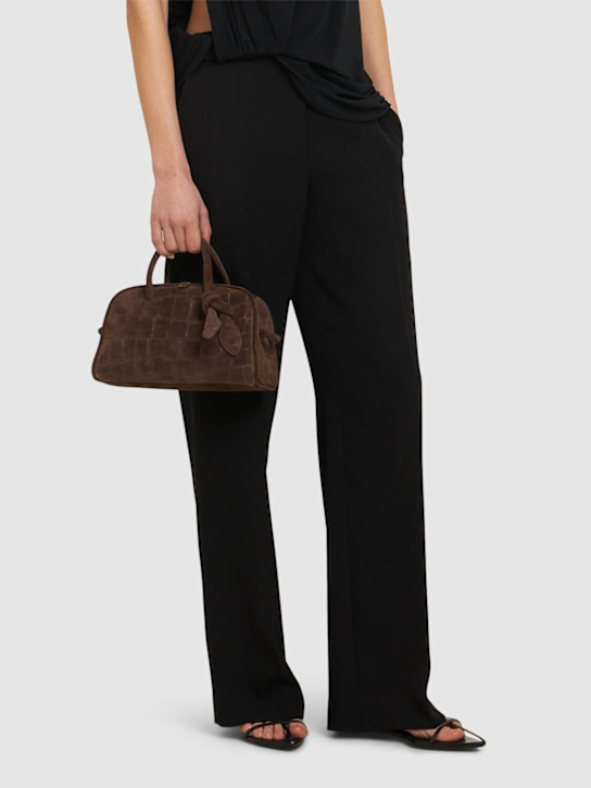 Le Petit Turismo Croc Embossed Suede Bag