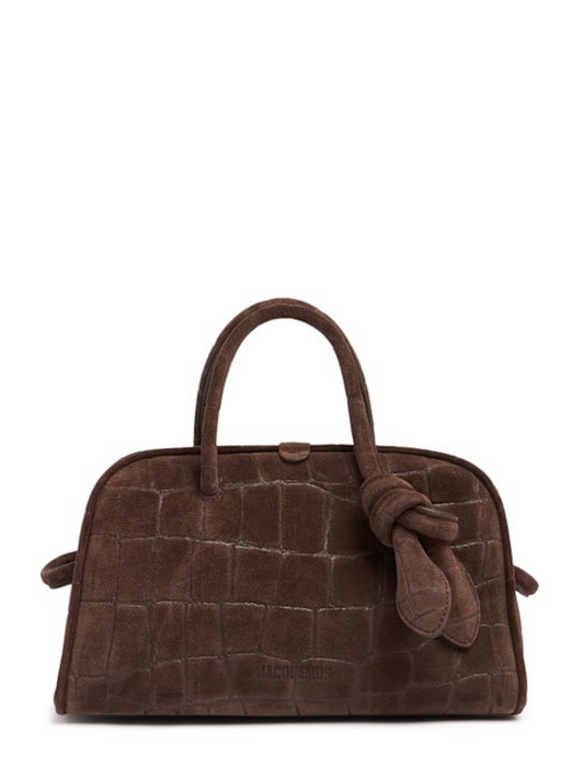 Le Petit Turismo Croc Embossed Suede Bag