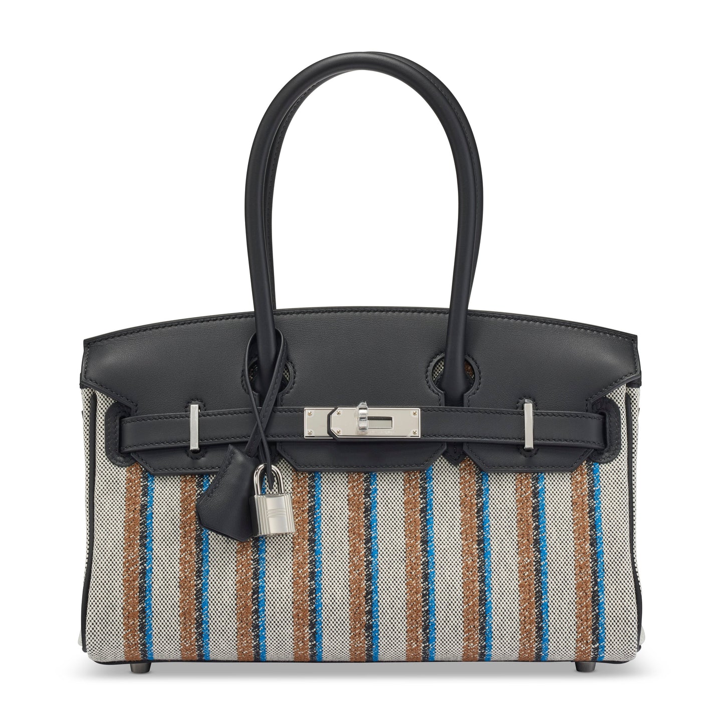 Birkin Shoulder Lamp 29 Black Evercolor And Embroidered Toile Palladium Hardware