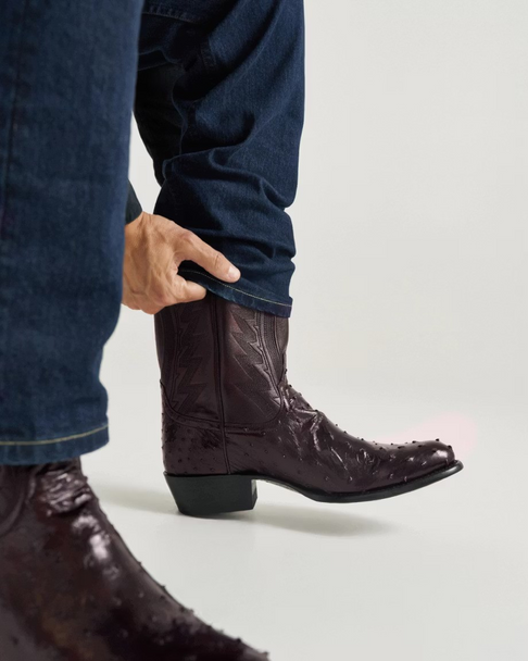THE WYATT BLACKCHERRY OSTRICH - BOOT MENS WESTERN
