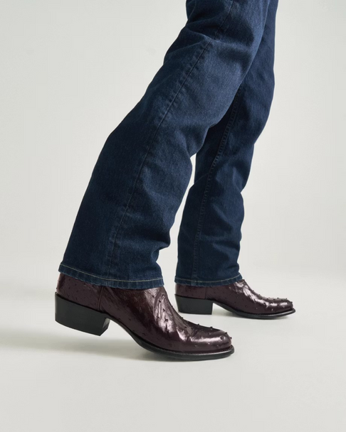 THE WYATT BLACKCHERRY OSTRICH - BOOT MENS WESTERN