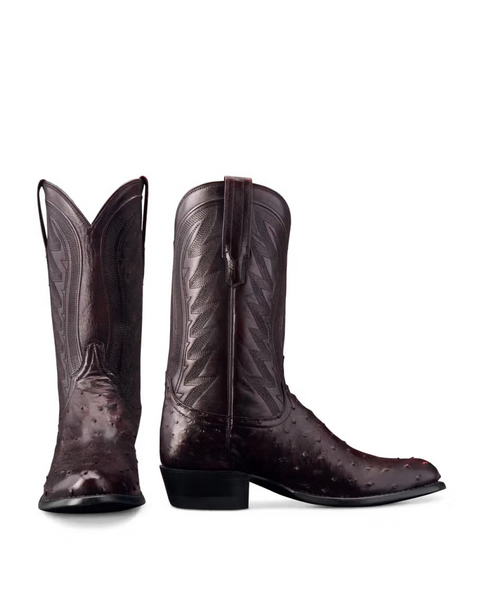 THE WYATT BLACKCHERRY OSTRICH - BOOT MENS WESTERN