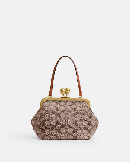 Kisslock Frame Bag 16 In Crystal Signature Jacquard