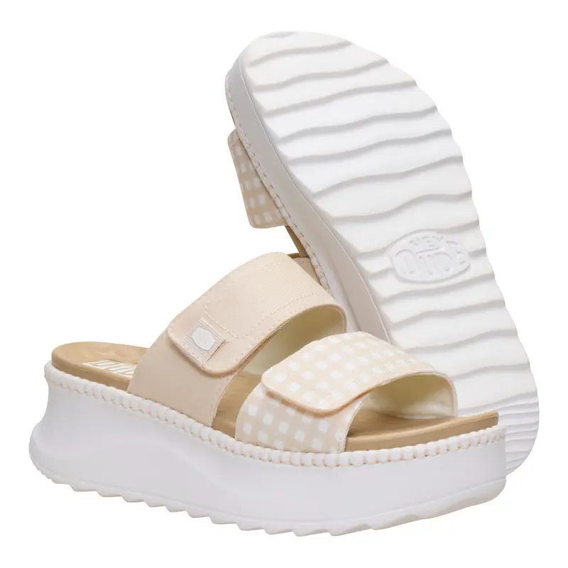 Delray Slide Gingham - Comfortable Slip On Sandals