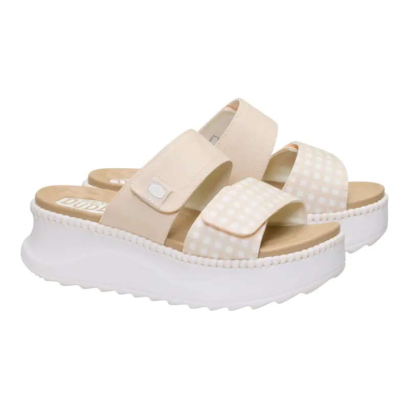 Delray Slide Gingham - Comfortable Slip On Sandals