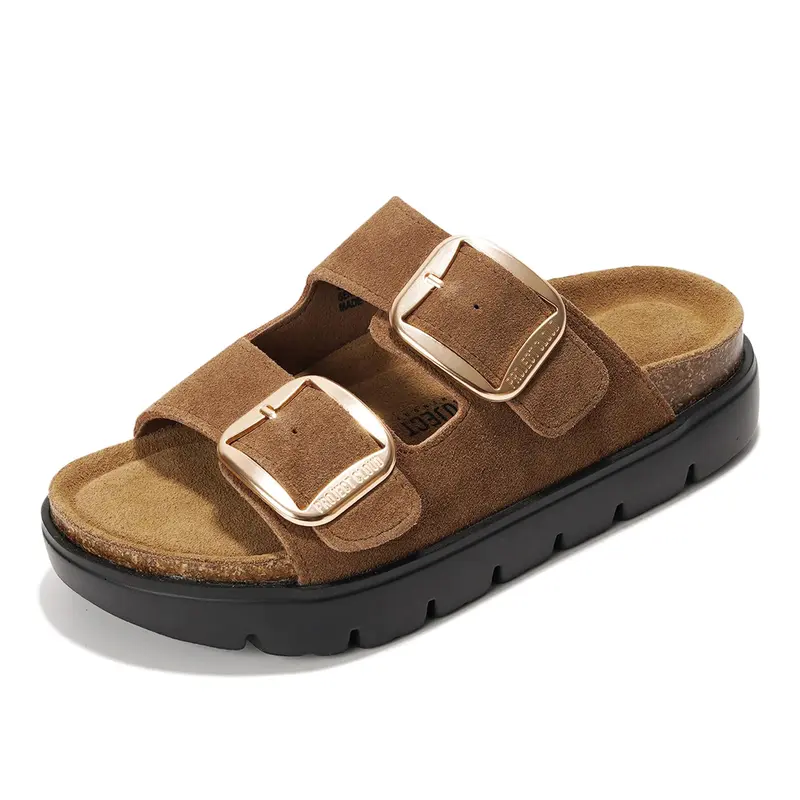 Genuine Leather Platform Sandals