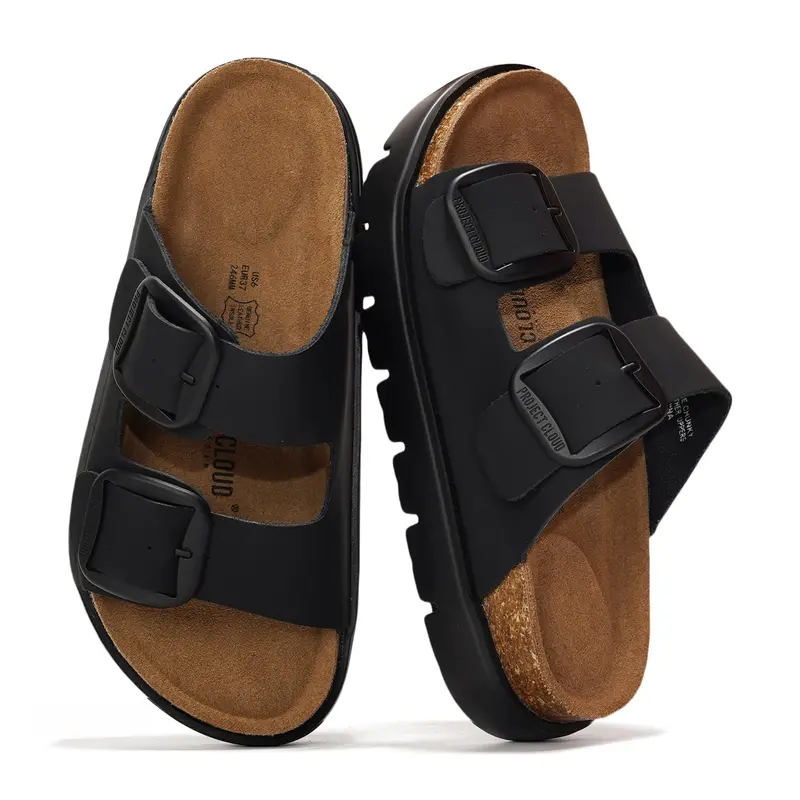 Genuine Leather Platform Sandals