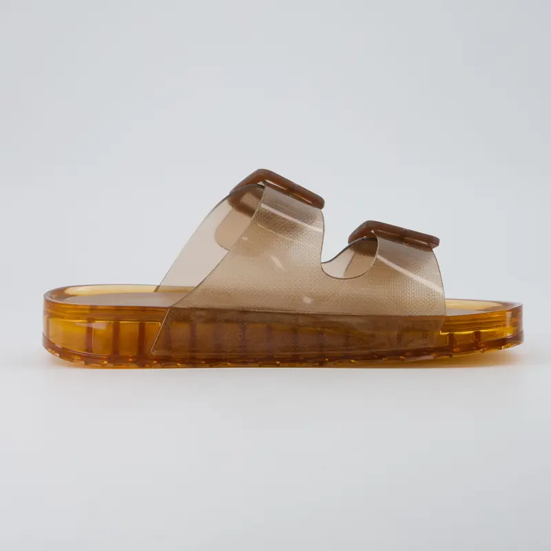 Waterproof Double Buckle Adjustable Slip-On Womens Jelly Sandals For Beach