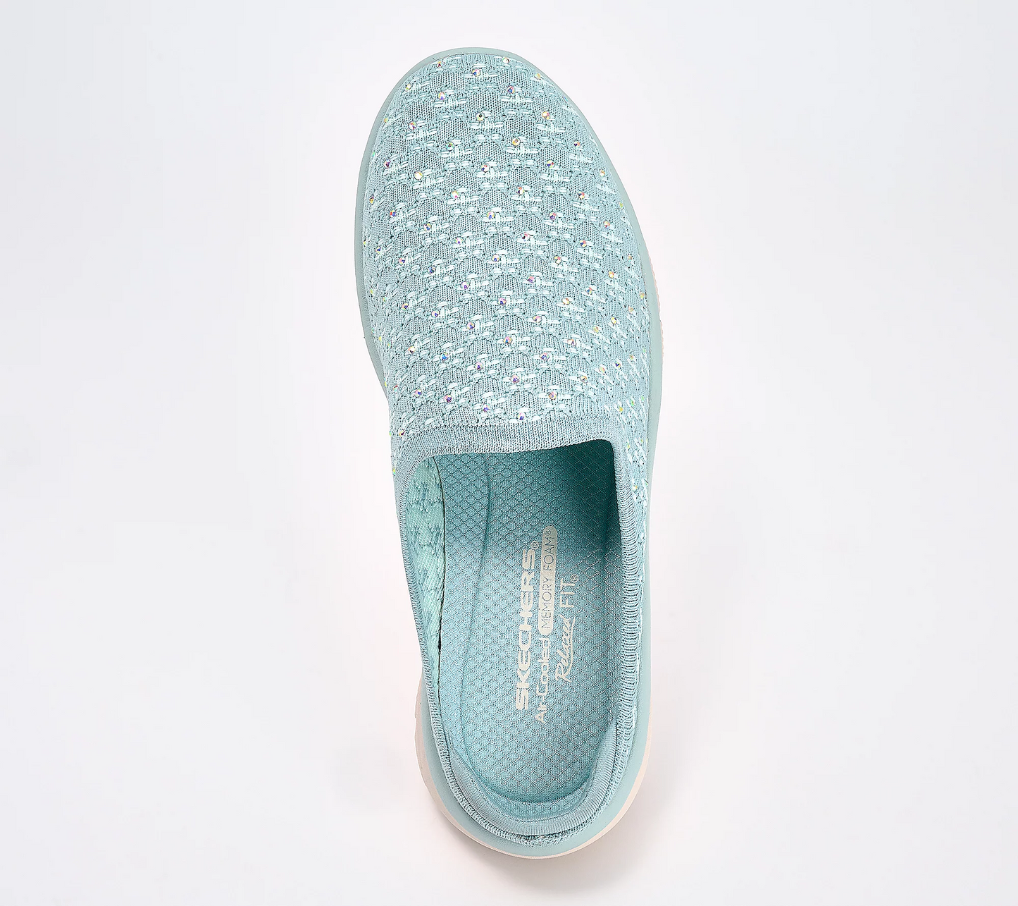 Easy Going Rhinestone Knit Mules - Glitz Strut