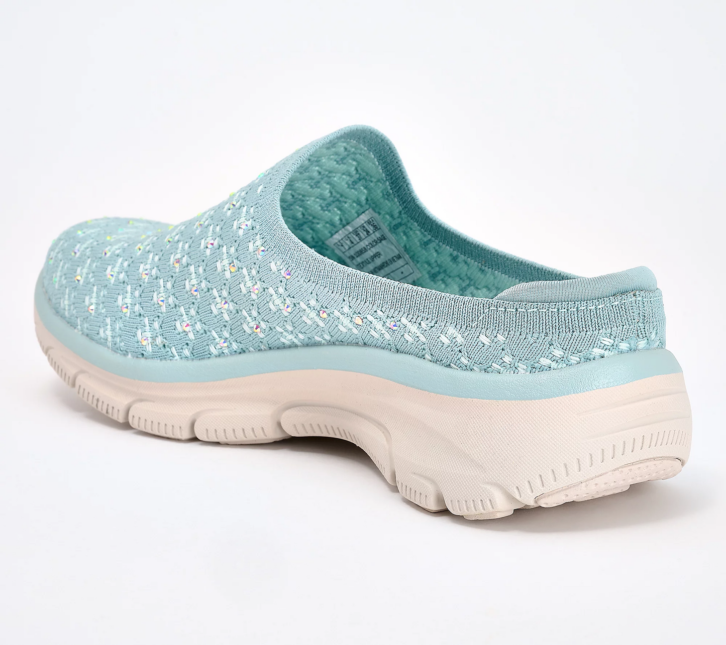 Easy Going Rhinestone Knit Mules - Glitz Strut