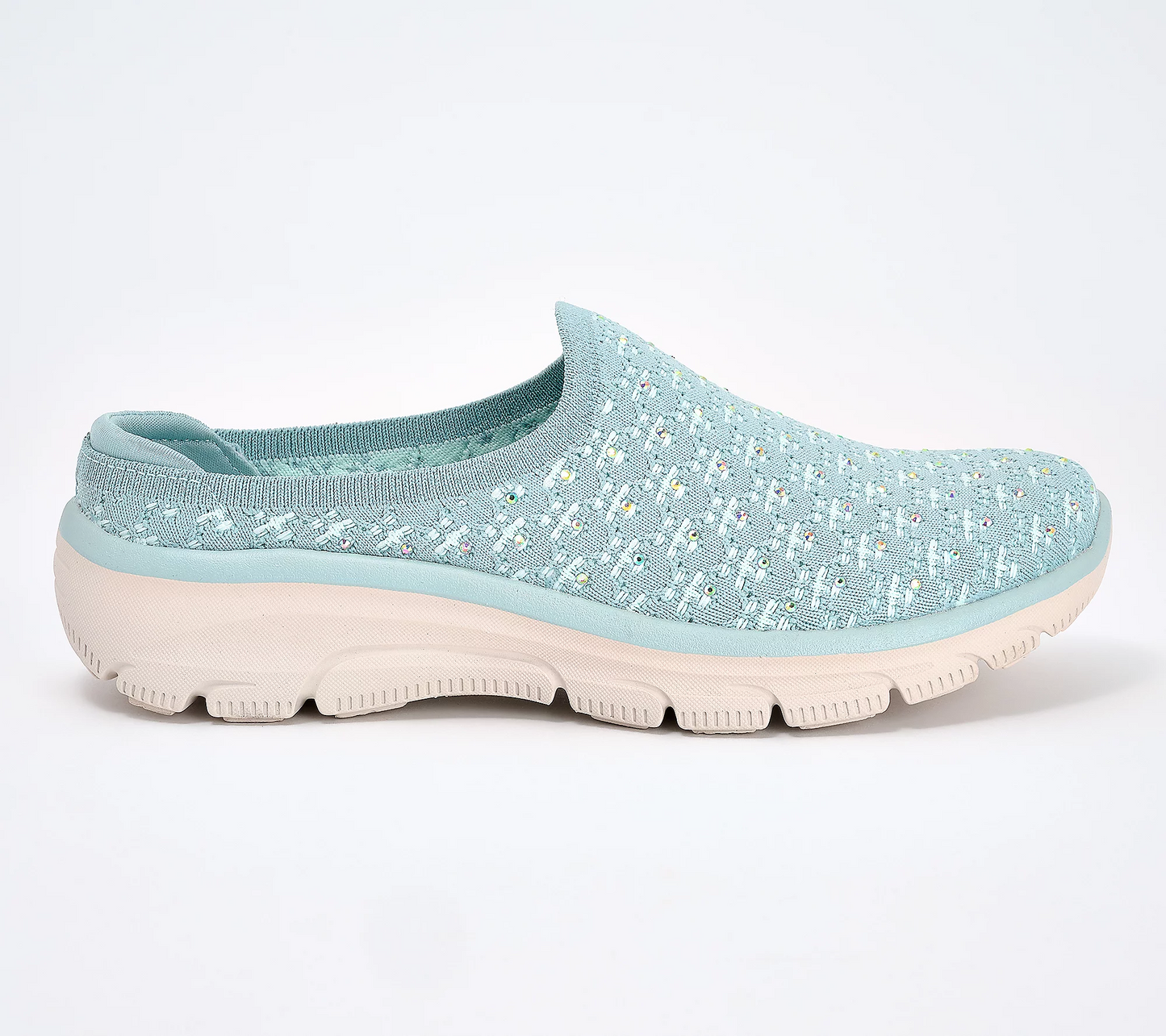 Easy Going Rhinestone Knit Mules - Glitz Strut