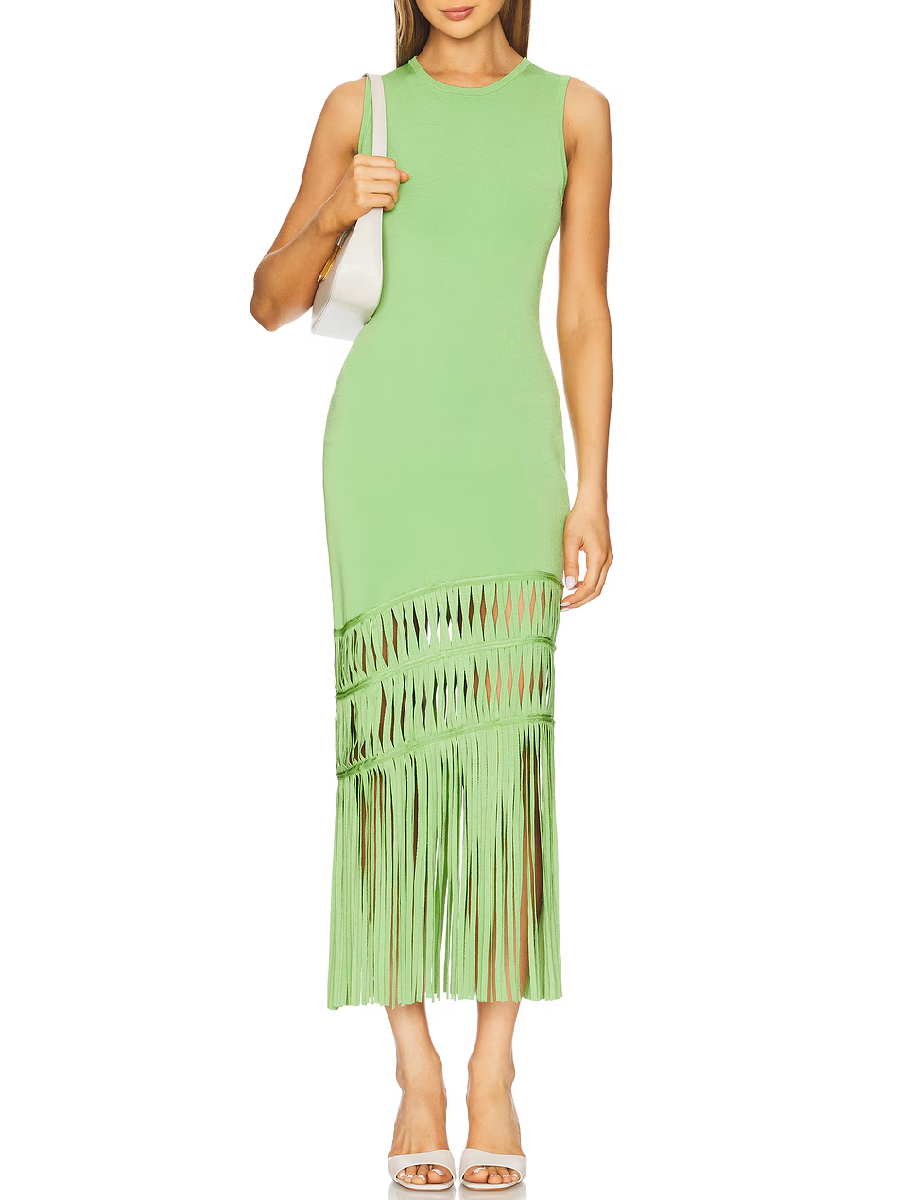 Tassel Sleeveless Maxi Dress