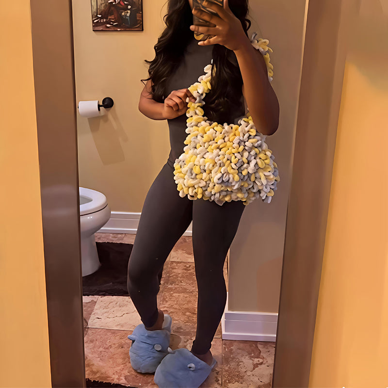 Multicolor Wool Soft Crossbody Bag Shoulder Bag