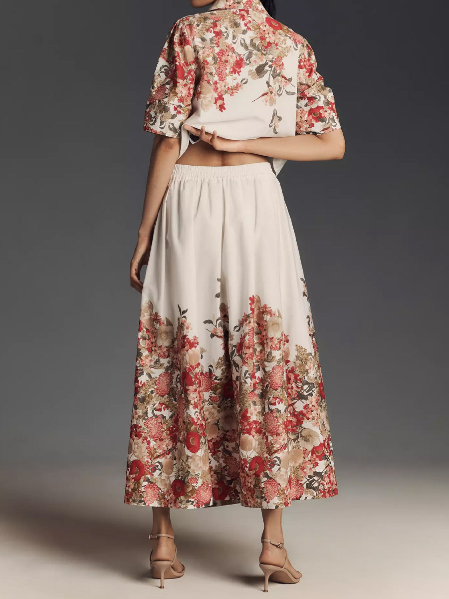 Floral Print Two Pieces Dress