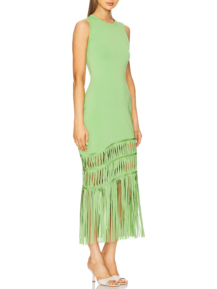 Tassel Sleeveless Maxi Dress