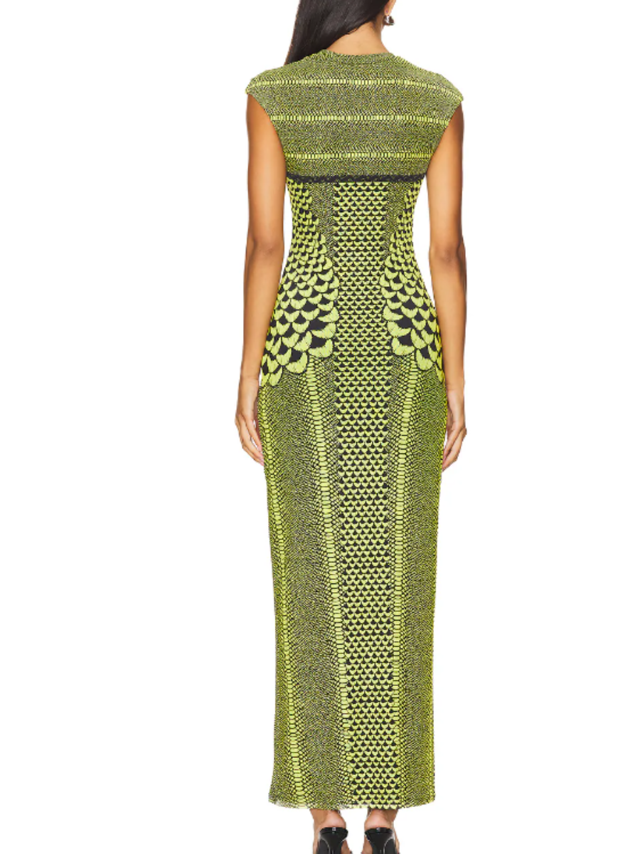 Woven Printed Sleeveless Slim Dress
