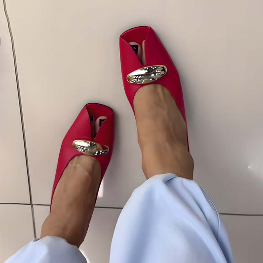 Hollow-out High-heel Slippers