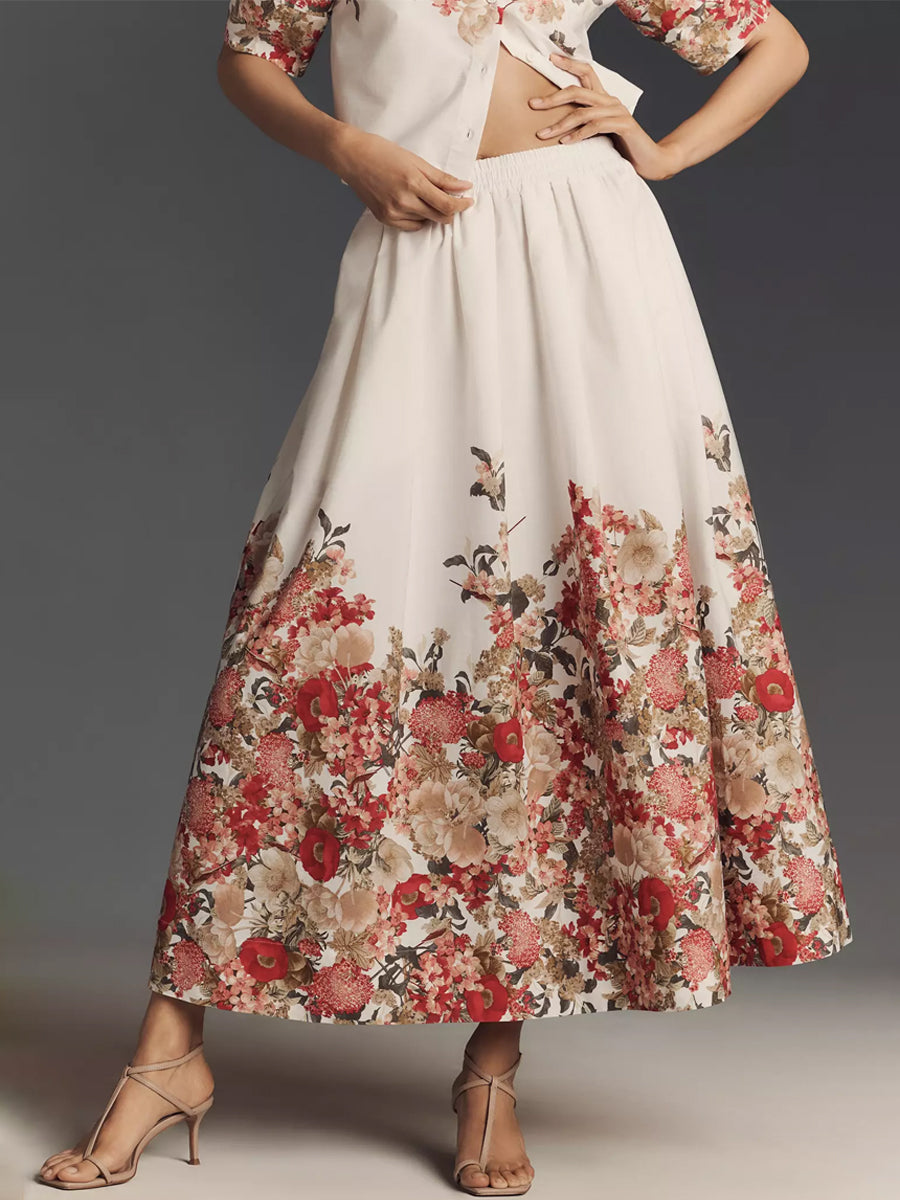 Floral Print Two Pieces Dress
