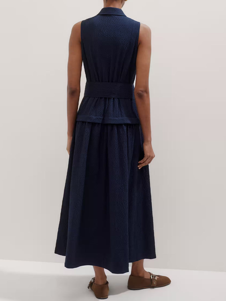 Sleeveless Waist Tie Maxi Dress