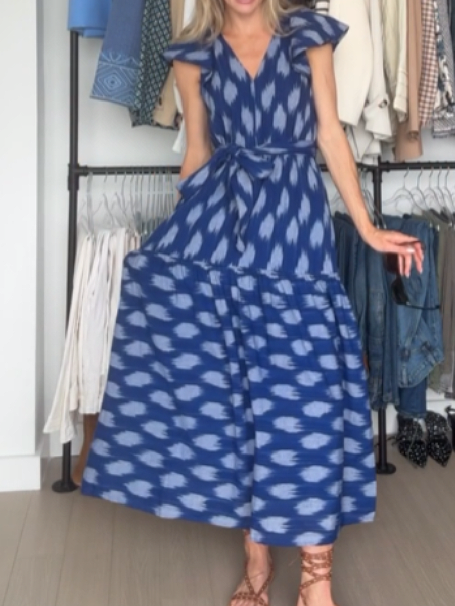 V-Neck Printed Dress