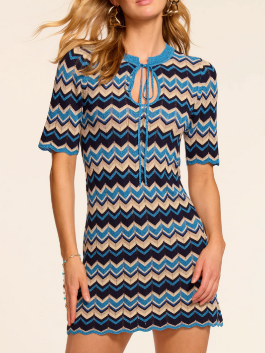 Knitted Wavy Striped Dress