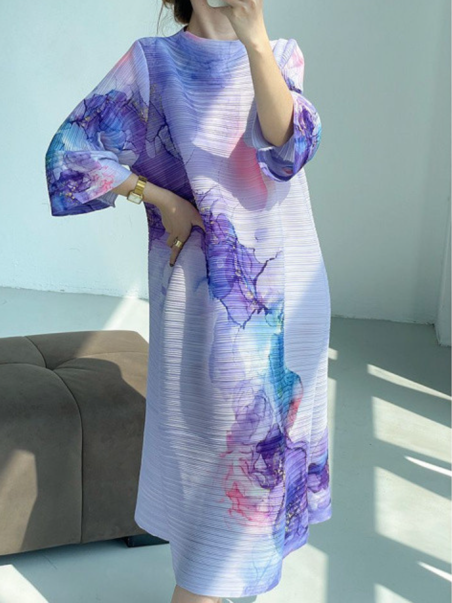 Pleat-Print Dress