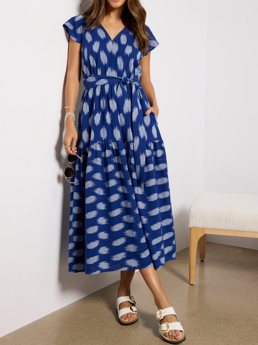 V-Neck Printed Dress