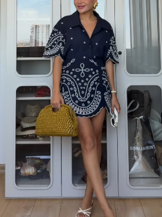 Printed Skirt Suit