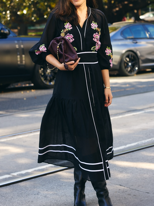 Demure Chiffon Flower Dress