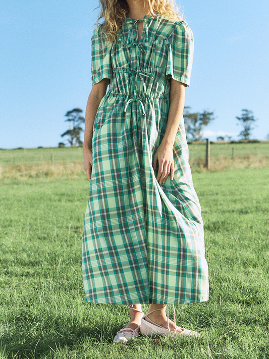 Printed Check Dress