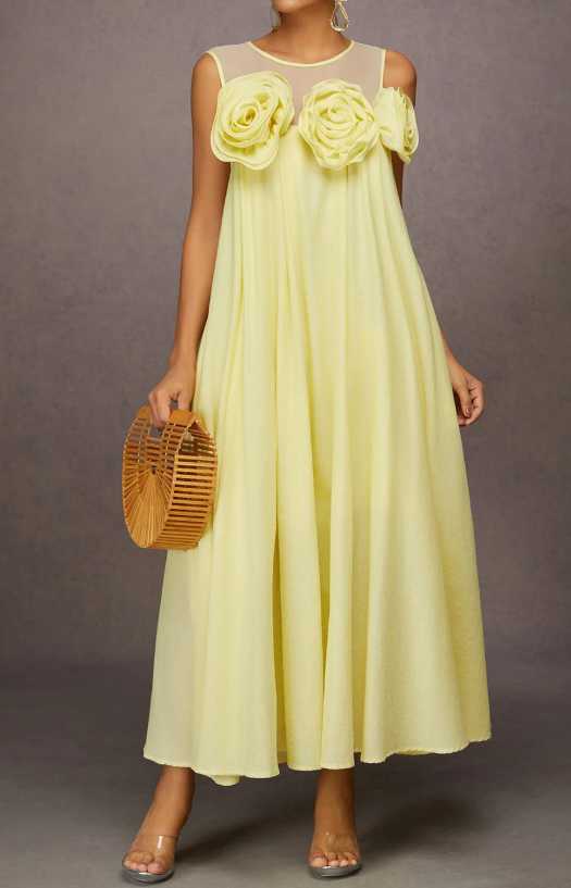 The Breezy Yellow Occasion Dress