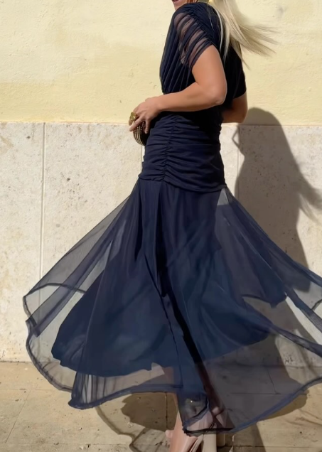 The Demure Mesh Occasion Dress