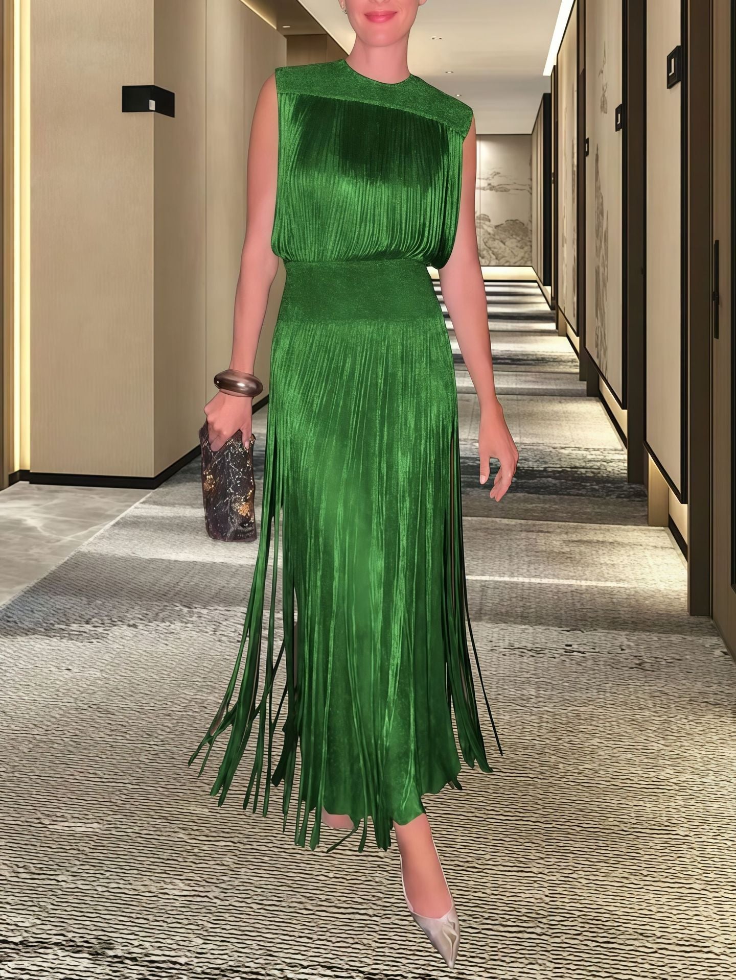 Elegant Tassel Sleeveless Dress