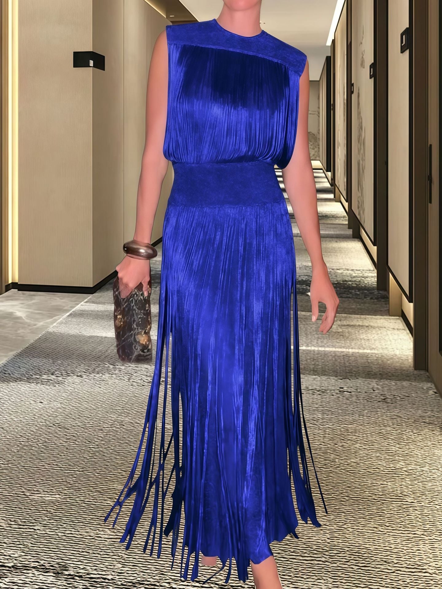 Elegant Tassel Sleeveless Dress