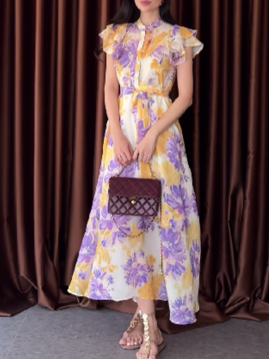 Printed Flounce Dress