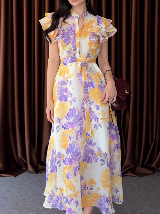Printed Flounce Dress