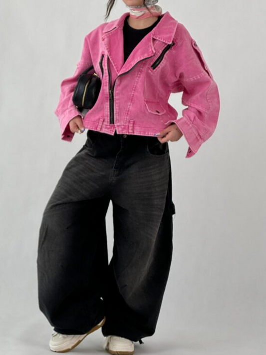 Zip Denim Coat