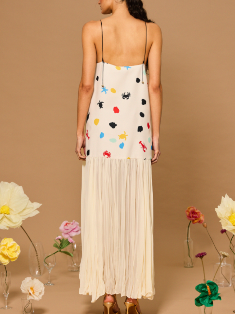 Sling-Print Maxi Dress